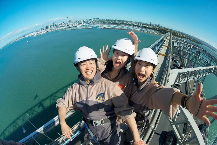 Auckland Harbor Bridge: Bridge Climb - Starting at the bridge base in Westhaven