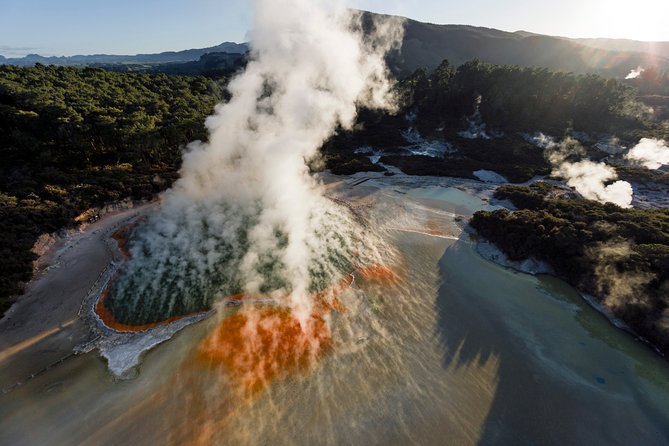 Devil's Bath Experience - Private Tour to Wai-O-Tapu & Lake Taupo - Huka Falls from the river and bridge