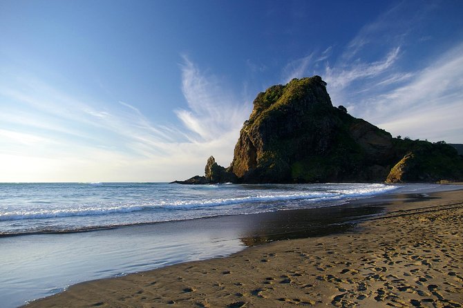 Piha Waitakere Rainforest Wine Tour from Auckland - Piha Beach: black sand and big surf