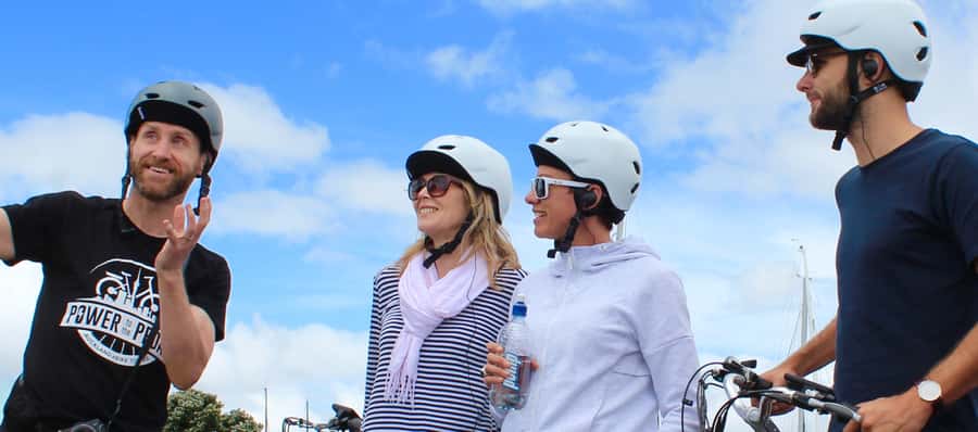 The Classic: Discover Amazing Auckland on an Electric Bike - Getting started on Princes Wharf